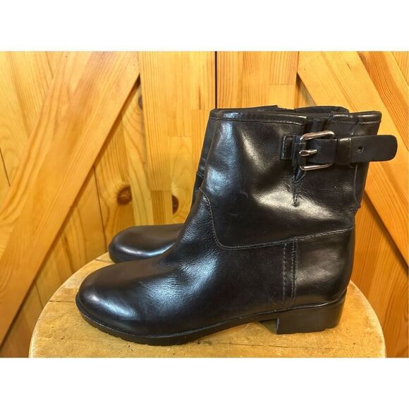 Gap Leather Black Buckle Moto Riding Boots Size 6 Women's nwt read - Picture 3 of 9